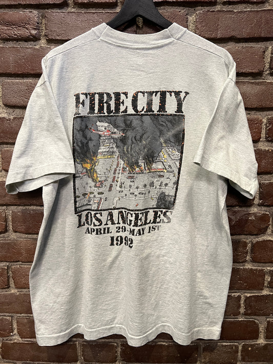 1992 LA Riots Fire City Tee