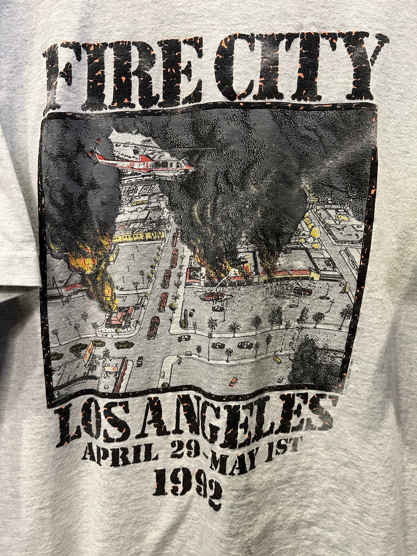 1992 LA Riots Fire City Tee